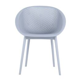Mondawe - 2pcs Modern PP Plastic Lounge Chairs - Baby Blue