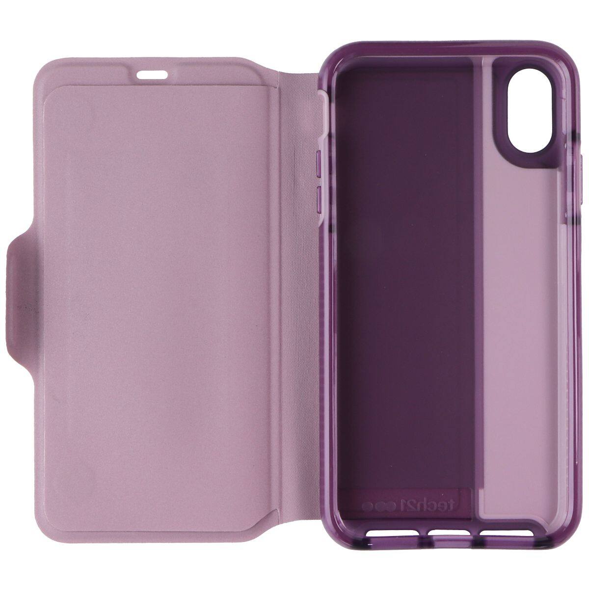 Front. Tech21 - Tech21 EvoWallet for Apple iPhone Xs Max - Orchid (Pink) - Pink.
