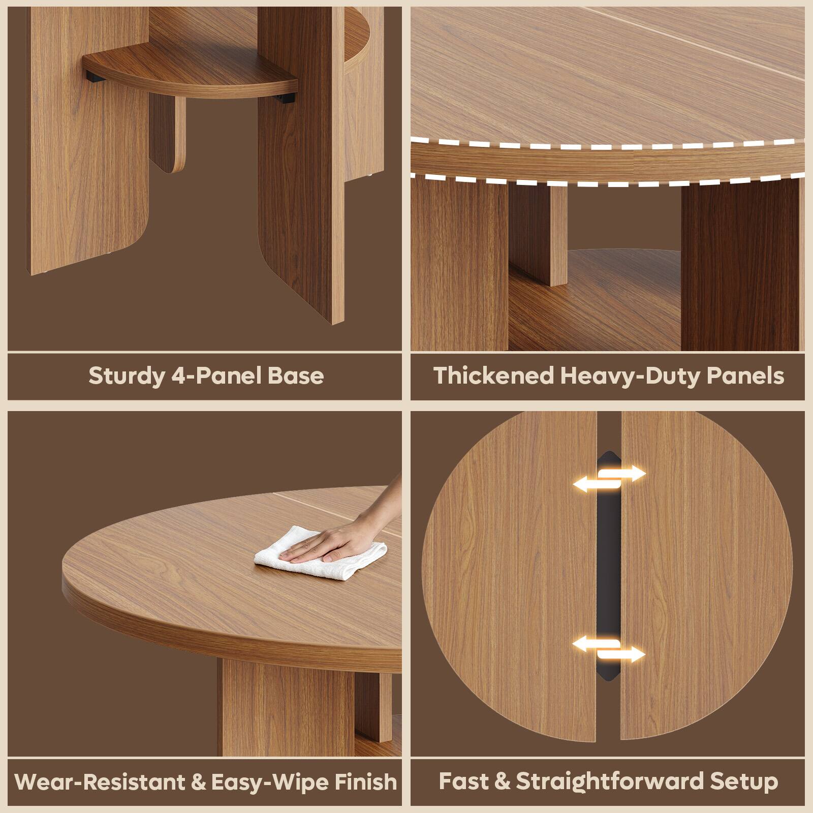 Sturdy 4-Panel Base  
Thickened Heavy-Duty Panels  
Wear-Resistant & Easy-Wipe Finish  
Fast & Straightforward Setup