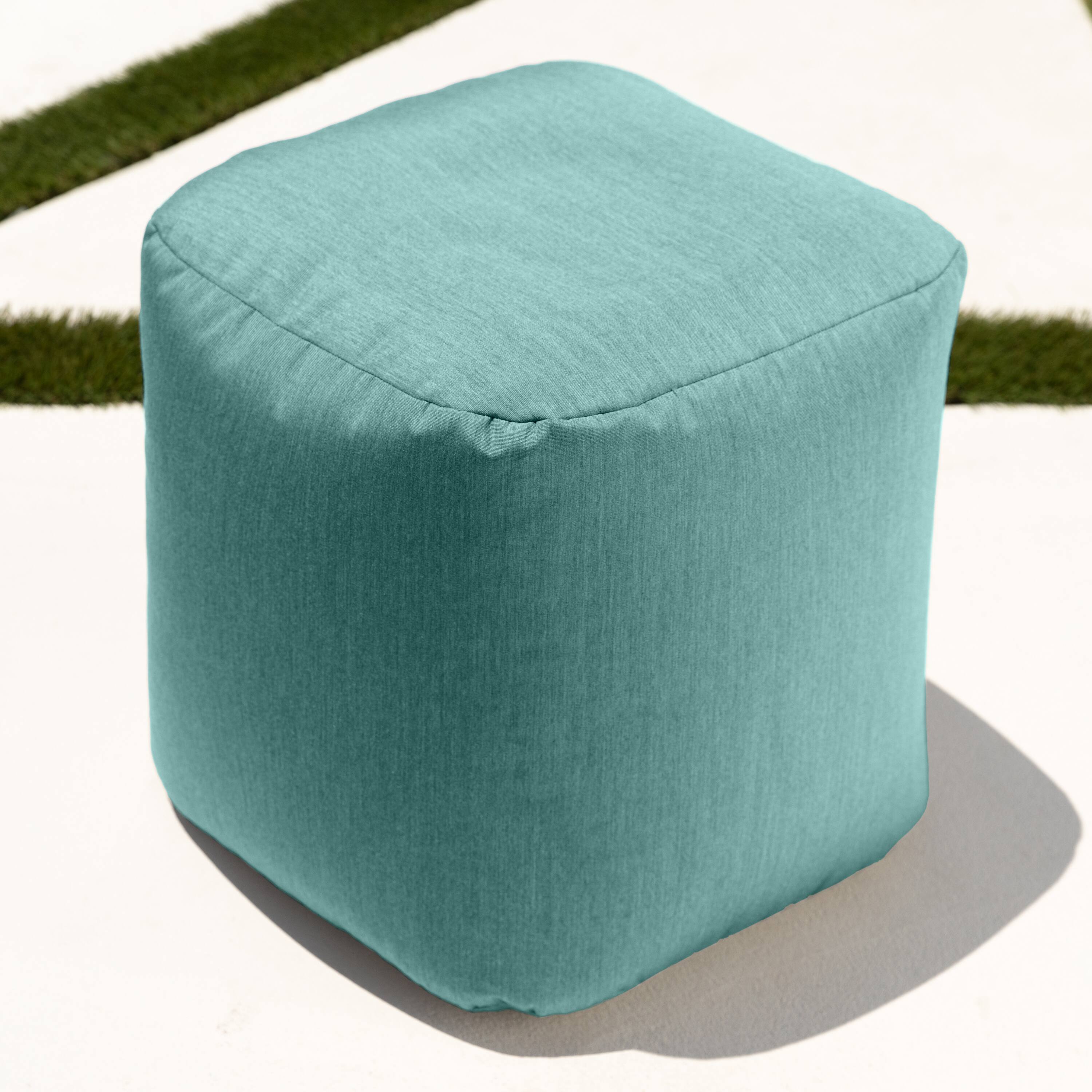 Back. Jaxx - Jaxx Luckie Outdoor Patio Bean Bag Ottoman, Breeze - Breeze.