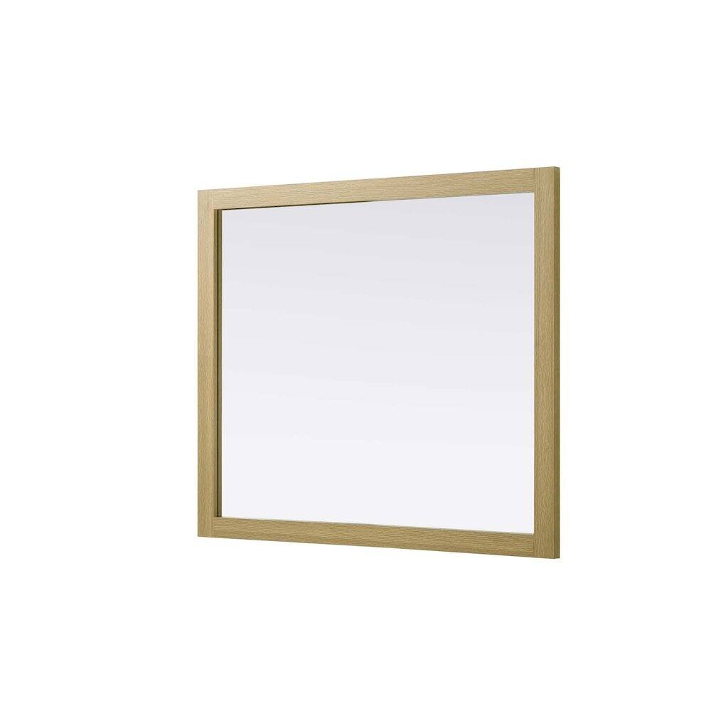 Alt View 1. Elegant Kitchen and Bath - Noah Wooden Rectangle Mirror 42 x 36 in Honey Brown - Honey Brown.