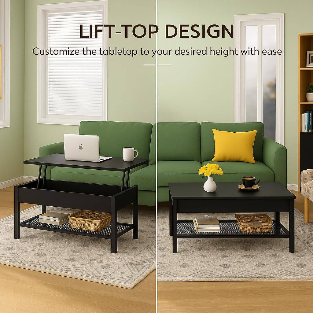 LIFT-TOP DESIGN  
Customize the tabletop to your desired height with ease