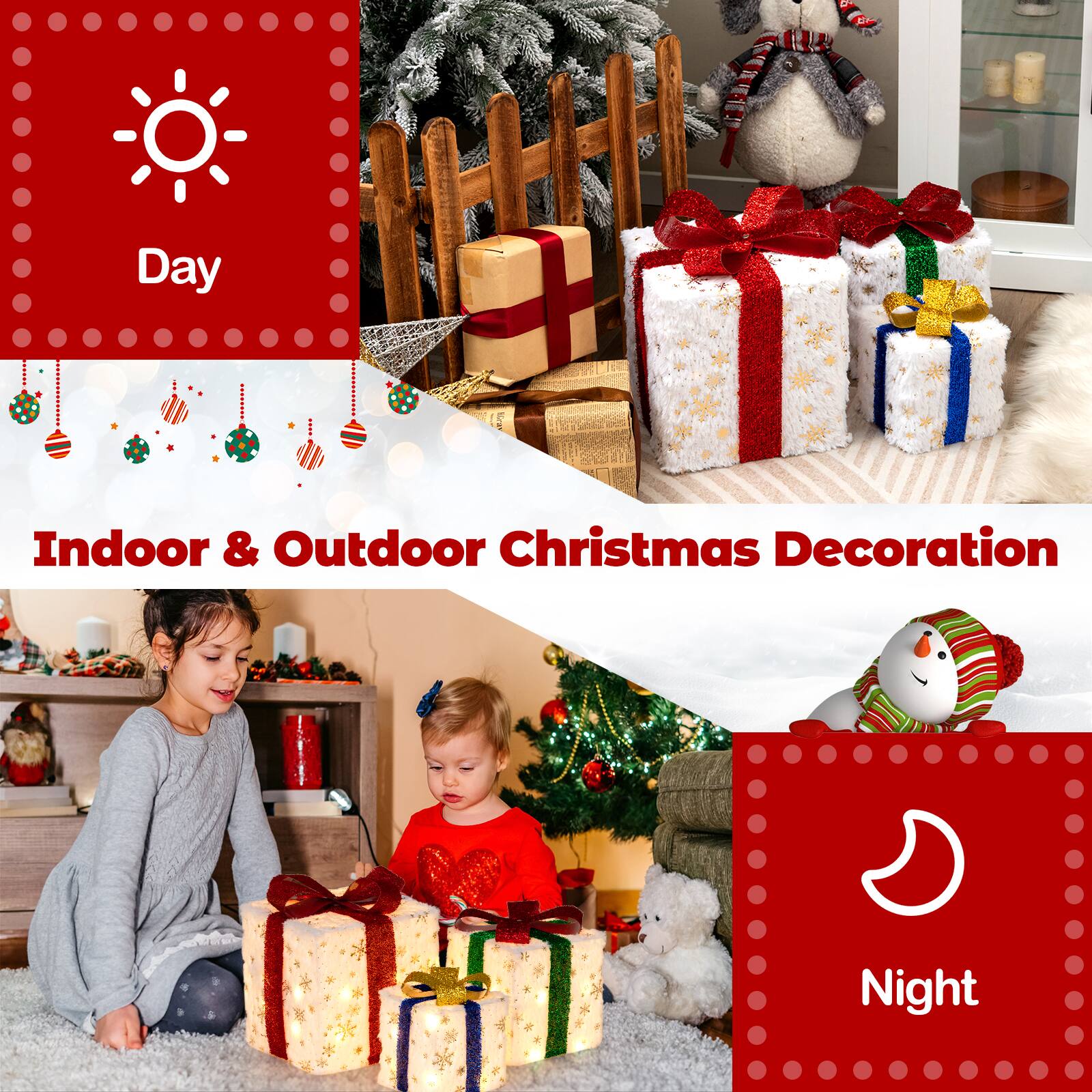 Day  
Indoor & Outdoor Christmas Decoration  
Night