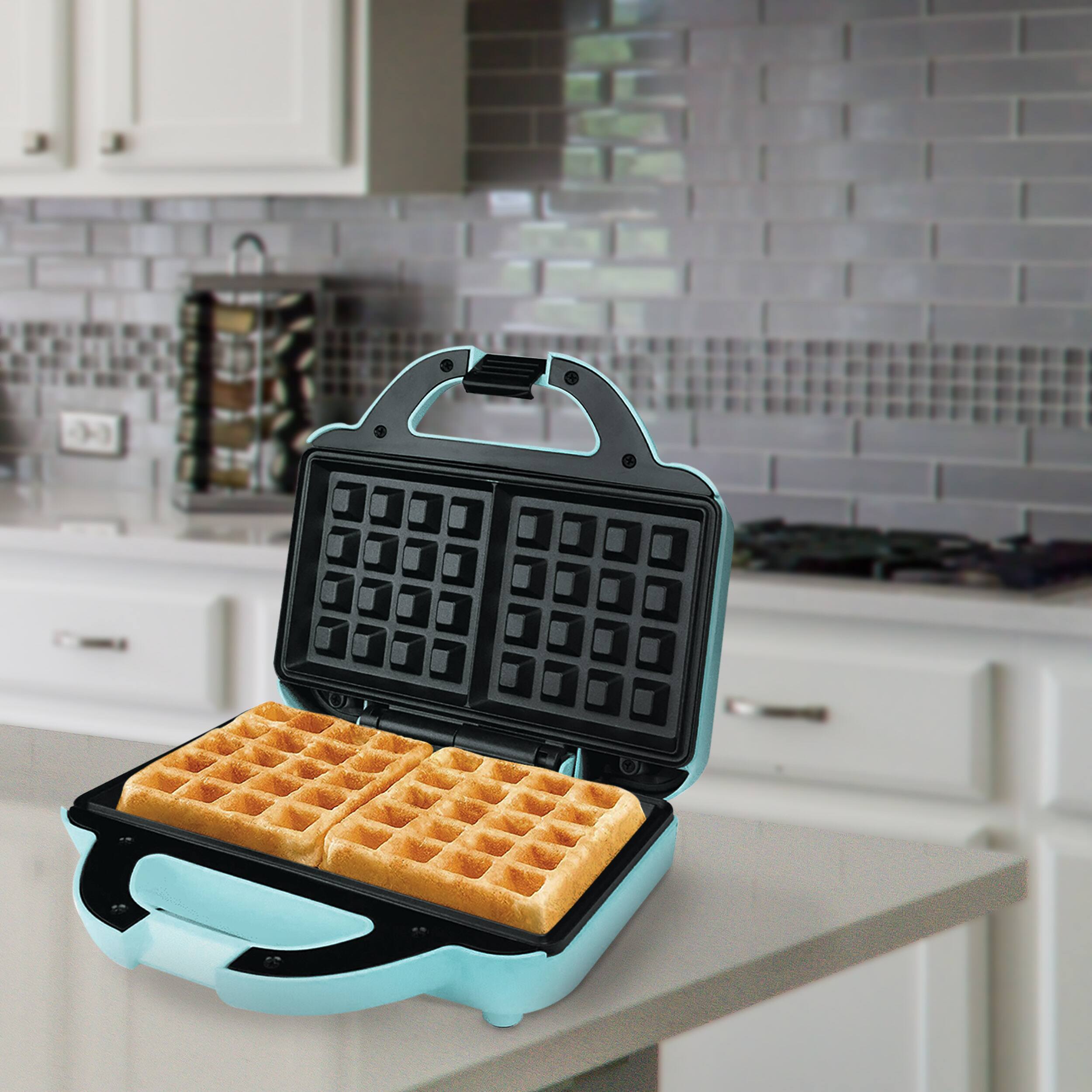 Alt View 3. Brentwood - Brentwood Couture Purse Non-Stick Dual Waffle Maker in Blue with Indicator Lights - Blue.