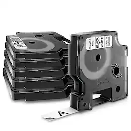 DYMO - D1 Standard 45013 Label Maker Tape, 1/2" x 23', 6/Pack (45013) - Black On White