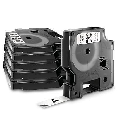 DYMO - D1 Standard 45013 Label Maker Tape, 1/2" x 23', 6/Pack (45013) - Black On White
