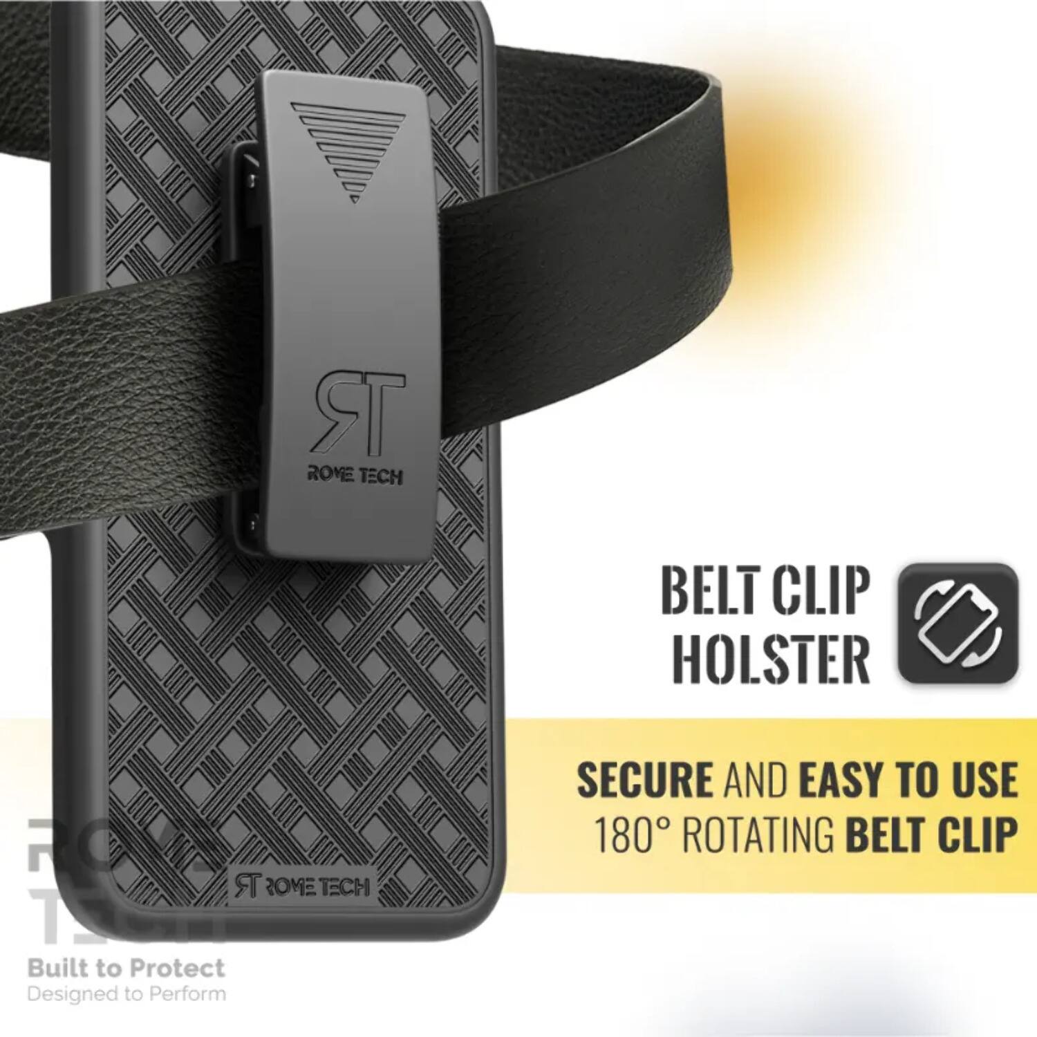 ROVE TECH BELT CLIP HOLSTER  
Built to Protect  
Designed to Perform  

SECURE AND EASY TO USE  
180° ROTATING BELT CLIP