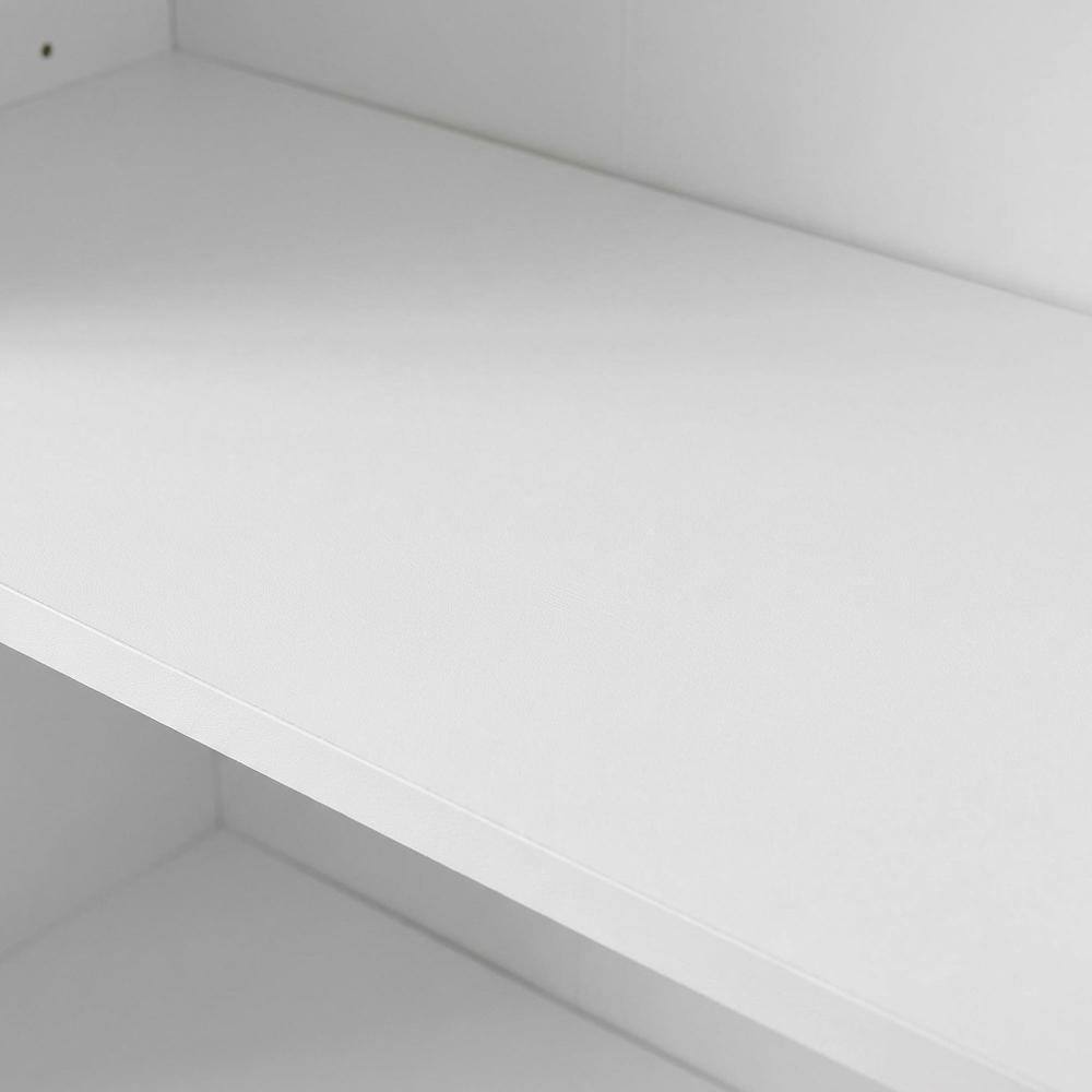 Alt View 1. FurniFact - White 3-Shelf Bookcase with Wooden Construction for Living Room and Office - Soft White.