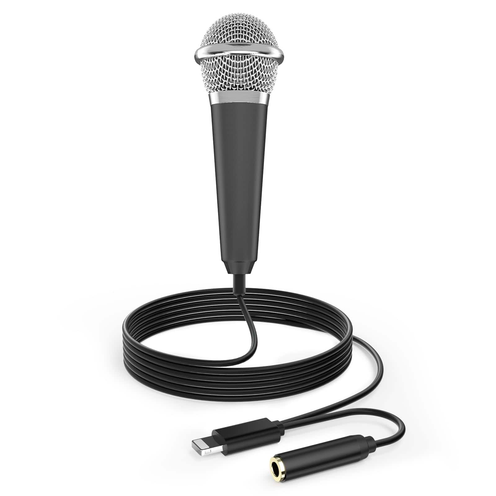HM 1810 - Mini Microphone For Ipad Asmr Tiny Video Recording Singing Vlogging Two Mics And Rose Golden - Black