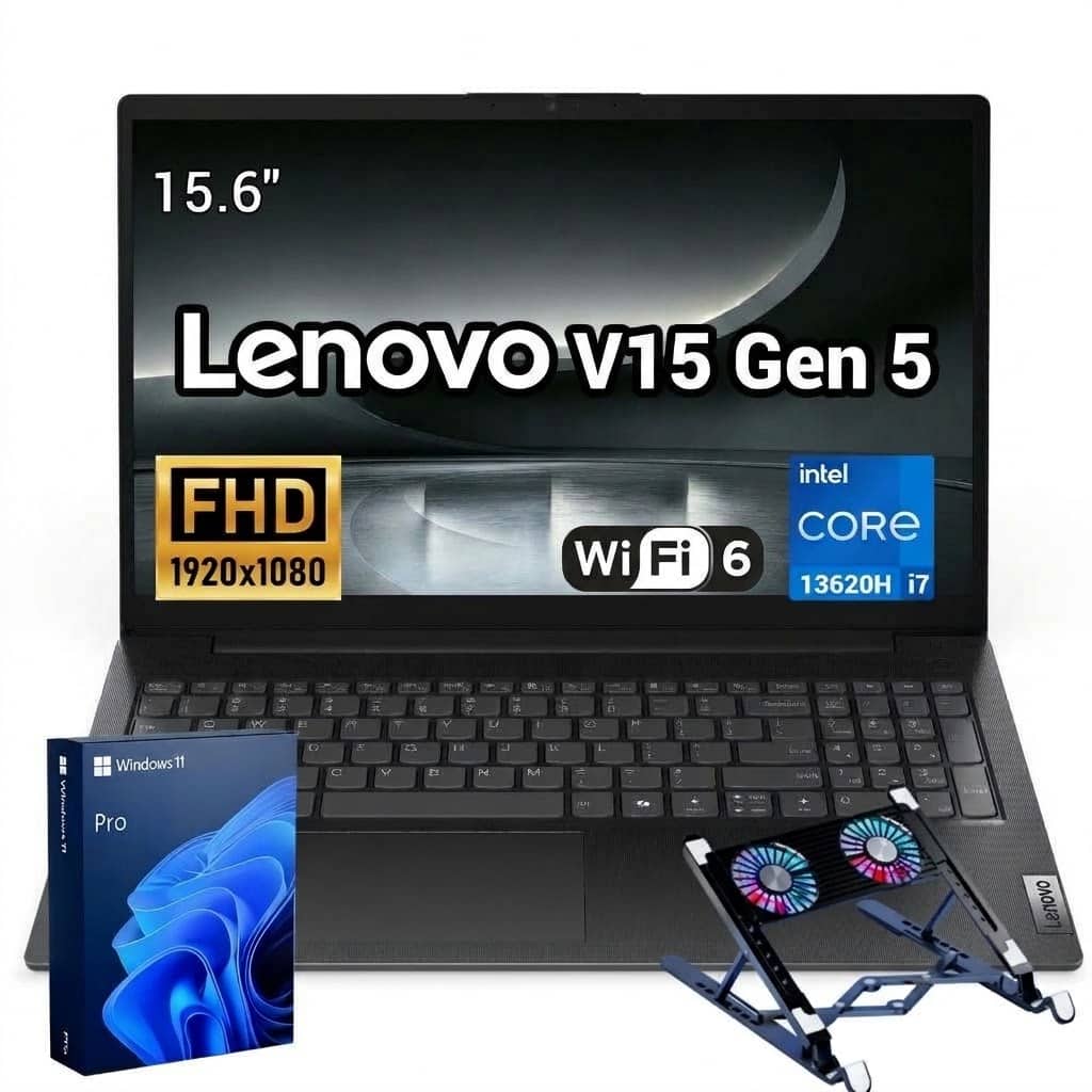 15.6"  
Lenovo V15 Gen 5  
FHD 1920x1080  
Wi-Fi 6  
Intel Core i7 13620H  
Windows 11 Pro