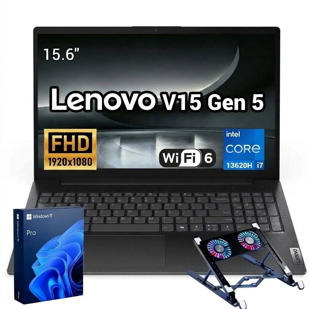15.6"  
Lenovo V15 Gen 5  
FHD 1920x1080  
Wi-Fi 6  
Intel Core i7 13620H  
Windows 11 Pro
