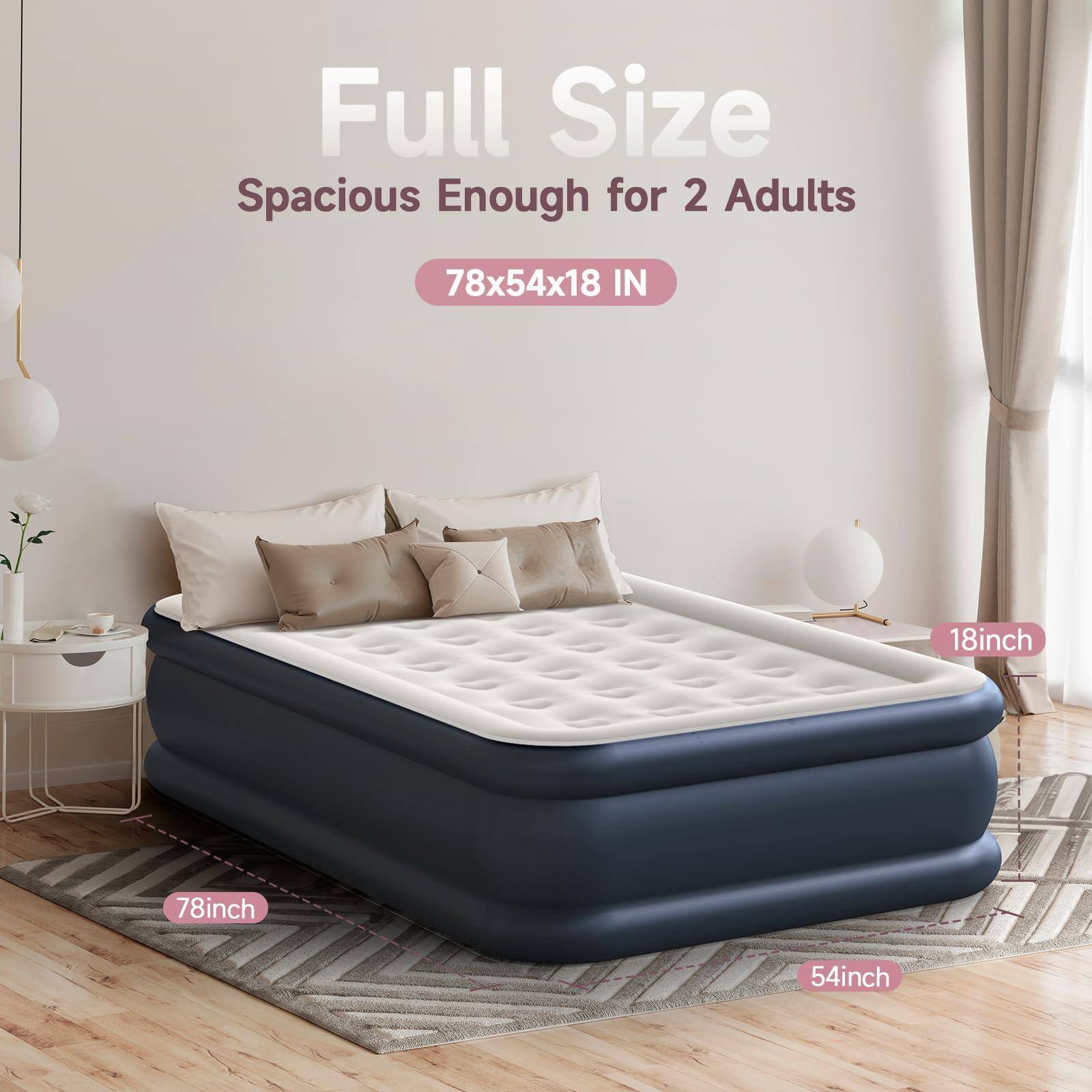 Full Size  
Spacious Enough for 2 Adults  
78x54x18 IN  
78inch  
54inch  
18inch