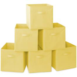 Casafield - (Set of 6) Collapsible Fabric Cubes - Storage Bins - Yellow
