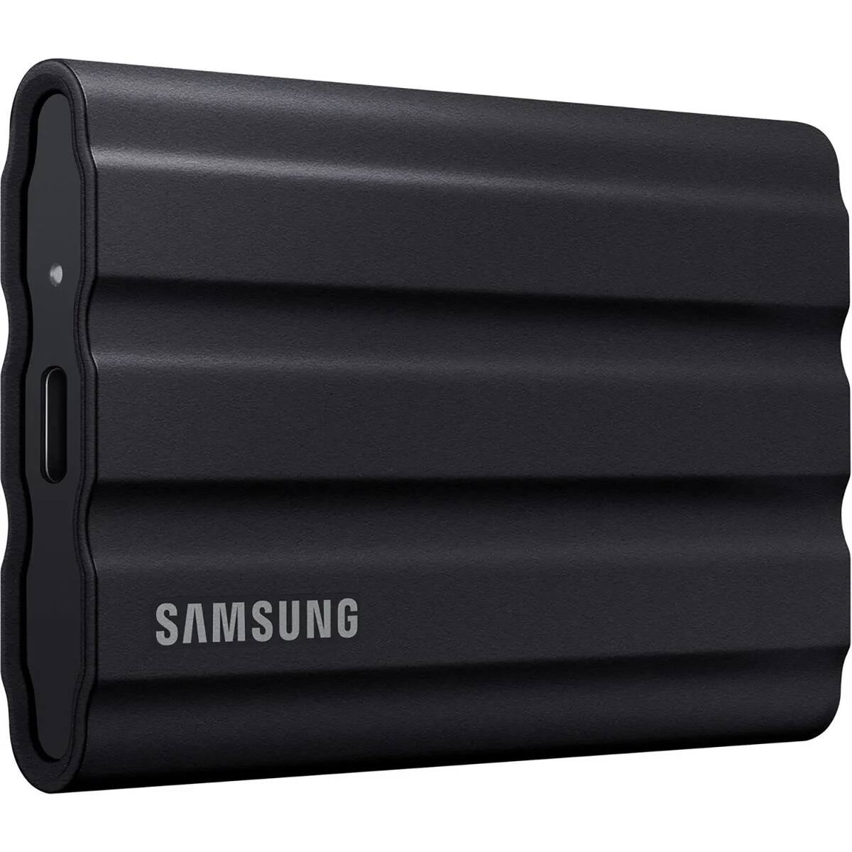 Alt View 2. Samsung - Samsung T7 Shield 2TB USB 3.2 Gen 2 Type-C Portable External SSD, Black, Bundle with Cyber Protect Home Office Advanced.