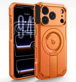 Dexnor - Case for iPhone 17 Pro/18 Pro with Camera Cover & Kickstand & Camera Control Button Protector, Compatible with MagSafe - Horizon Orange