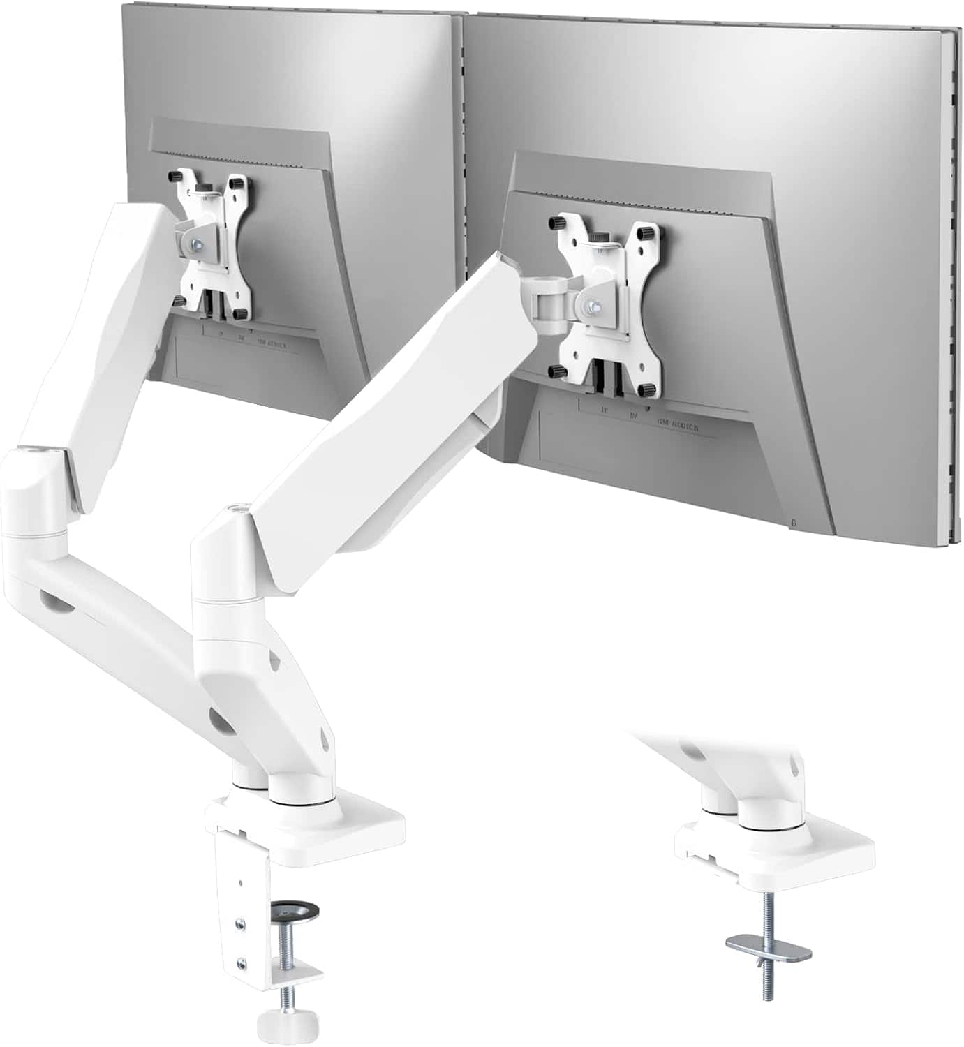 FINEAK - Dual Monitor Mount for 17-32 inch Computer Screens, Holds up to 22 lbs - White