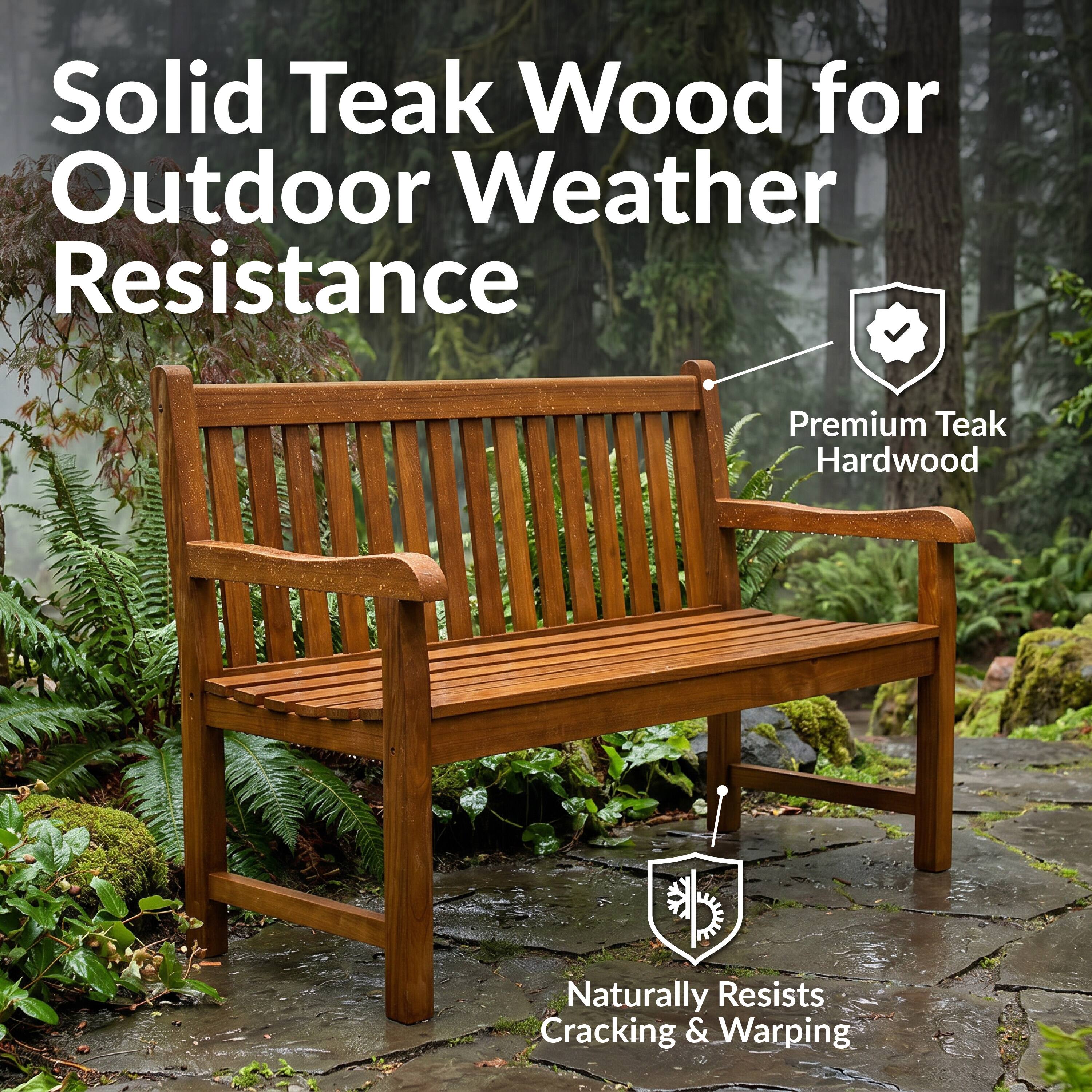 Solid Teak Wood for Outdoor Weather Resistance

Premium Teak Hardwood

Naturally Resists Cracking & Warping