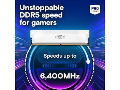 Crucial Pro Overclocking 64GB (2 x 32GB) DDR5 6400 (PC5 51200 Crucial Pro Overclocking 64GB (2 x 32GB) DDR5 6400 (PC5 51200