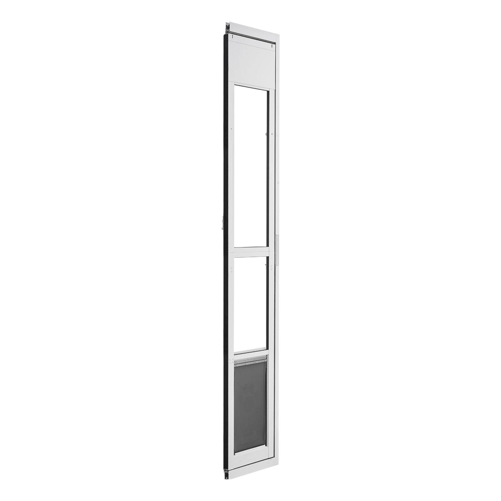 Alt View 5. VEVOR - Dog Door for Sliding Glass Door, 75 7/8" to 80 11/16" Adjustable Height, Aluminum Alloy Frame with Flap, Lock Design - White.