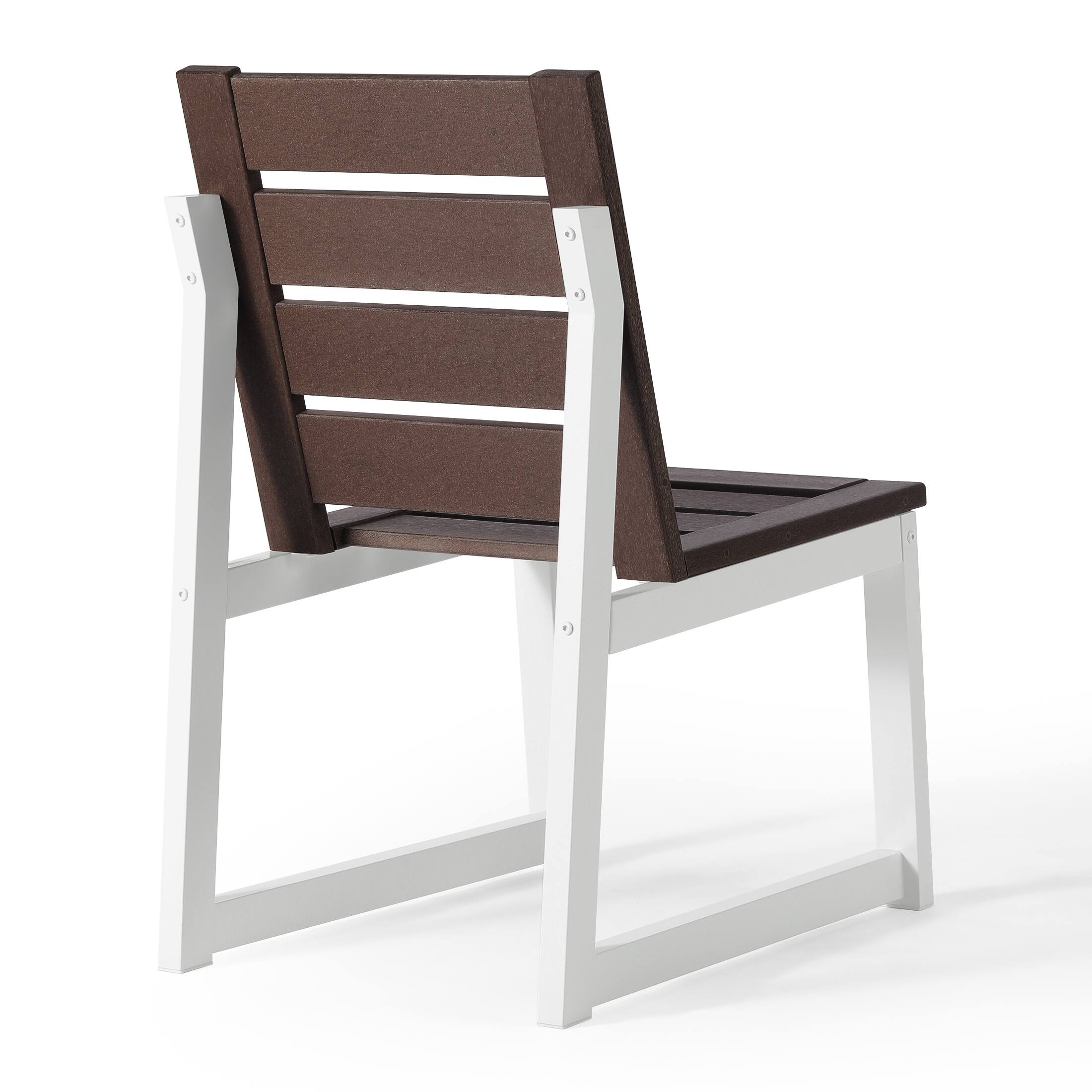 Back. WestinTrends - WestinTrends Cape May HDPE Outdoor Patio Dining Side Chair - Dark Brown.