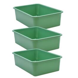 Teacher Created Resources - Eucalyptus Green Large Plastic Storage Bin, Pack of 3