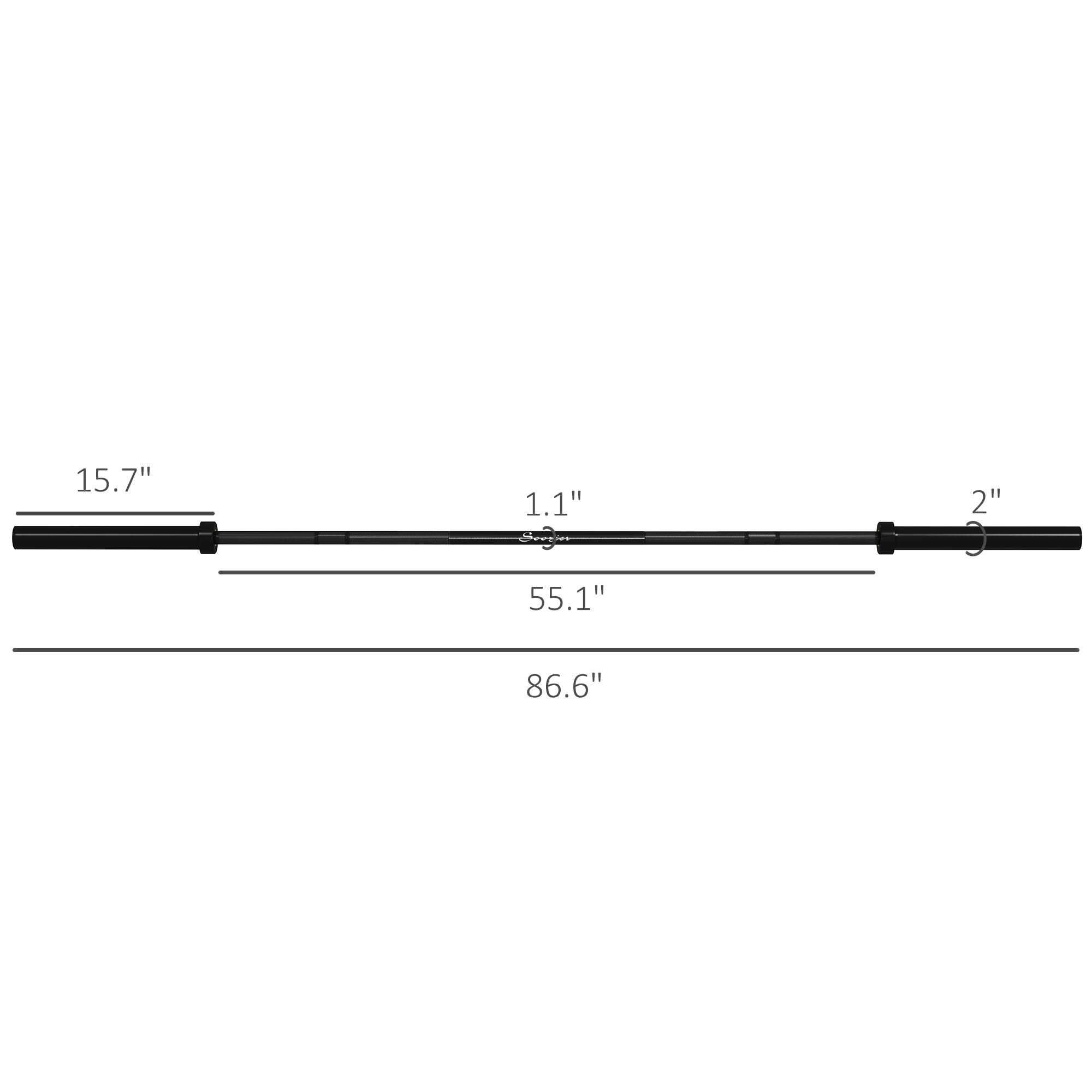 15.7"  
1.1"  
55.1"  
2"  
86.6"