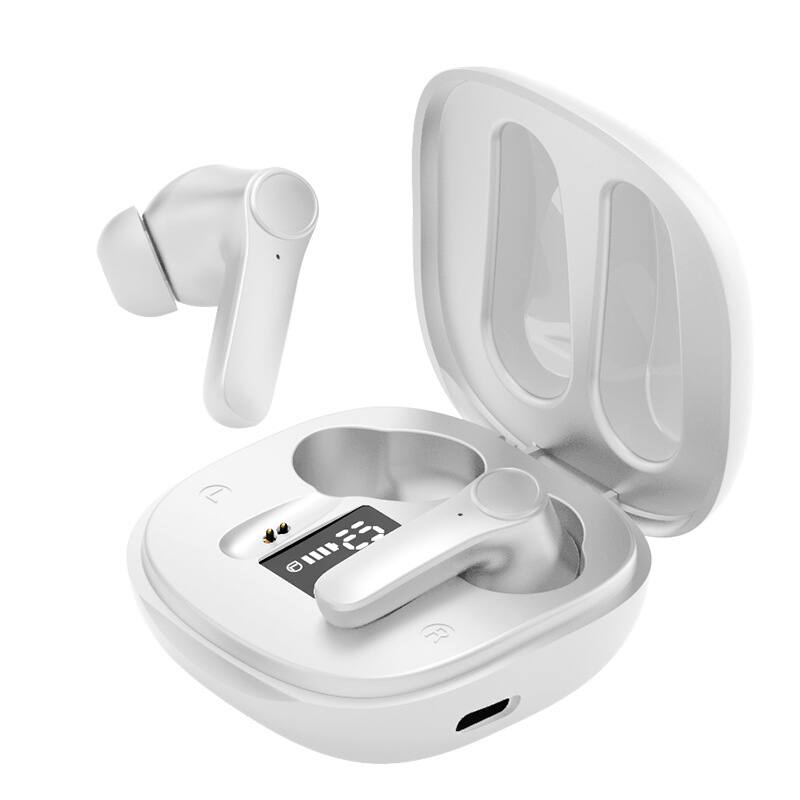 Alt View 1. Cluzine - AI Translation Earphones, 144 Languages Multi-Language Translator, Wireless Bluetooth Earbuds - White.