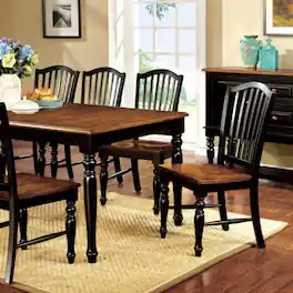 Manhattan Lane - Mayville Cottage Dining Table - Black & Antiqued Oak