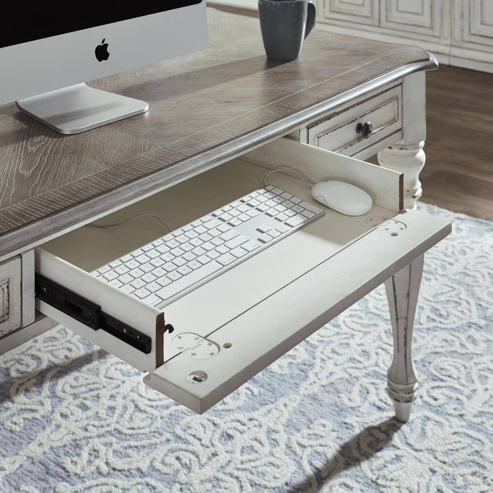 Alt View 6. Liberty Furniture Industries - Magnolia Manor Writing Desk in Antique White - White.