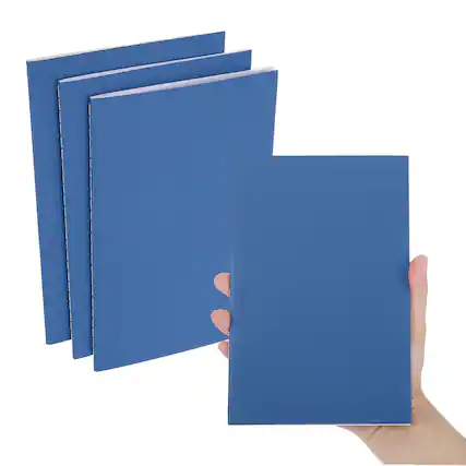 Front. Unique Bargains - 3pcs A5 Notebook, Pocket Kraft Memo Notepads Wide Ruled Lined Sketchbook 8.3x5.5 Inch 30 Sheets for Travel - Dark Blue.