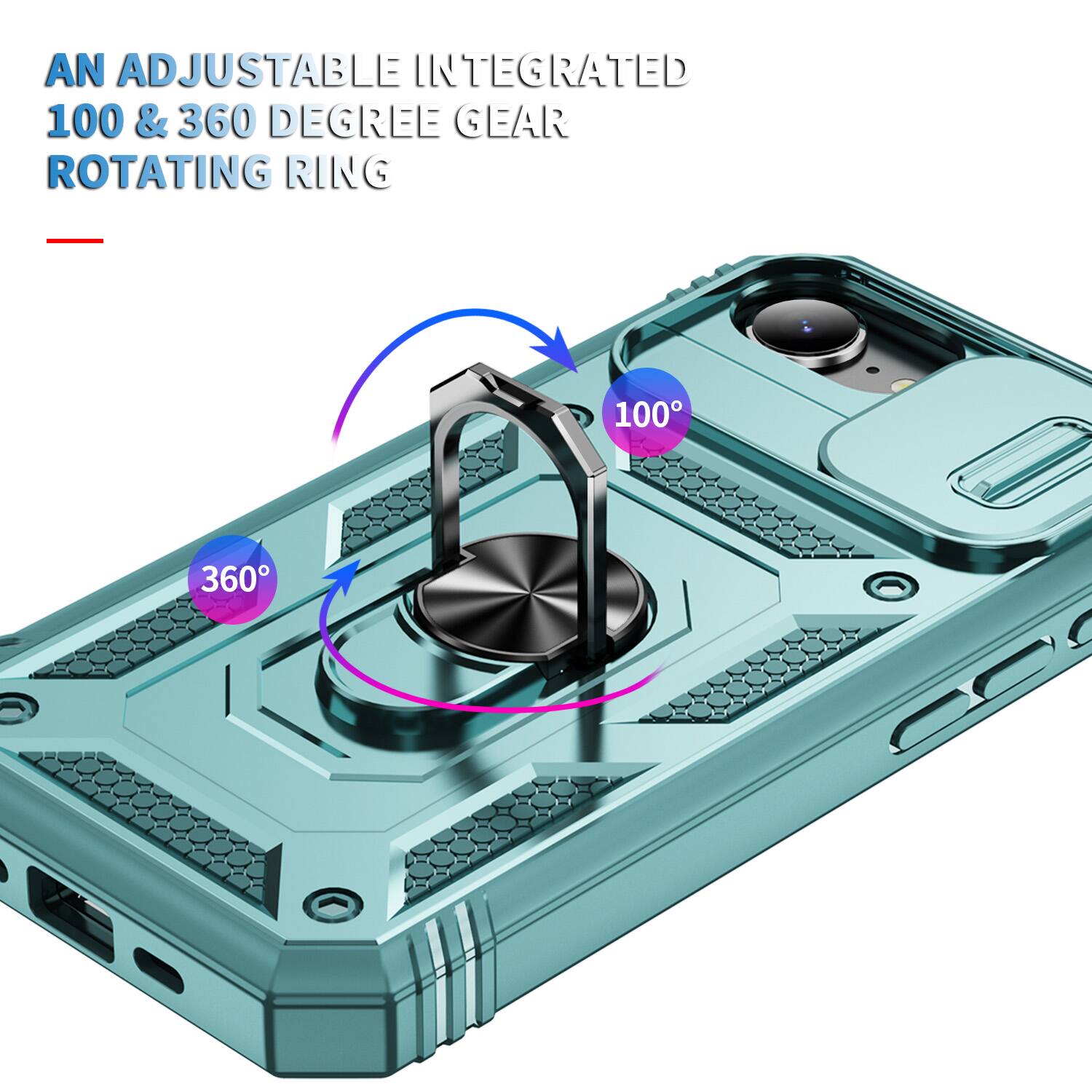 AN ADJUSTABLE INTEGRATED 100 & 360 DEGREE GEAR ROTATING RING