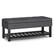 Front. Simpli Home - Cosmopolitan Storage Ottoman Bench with Open Bottom - Slate Grey.
