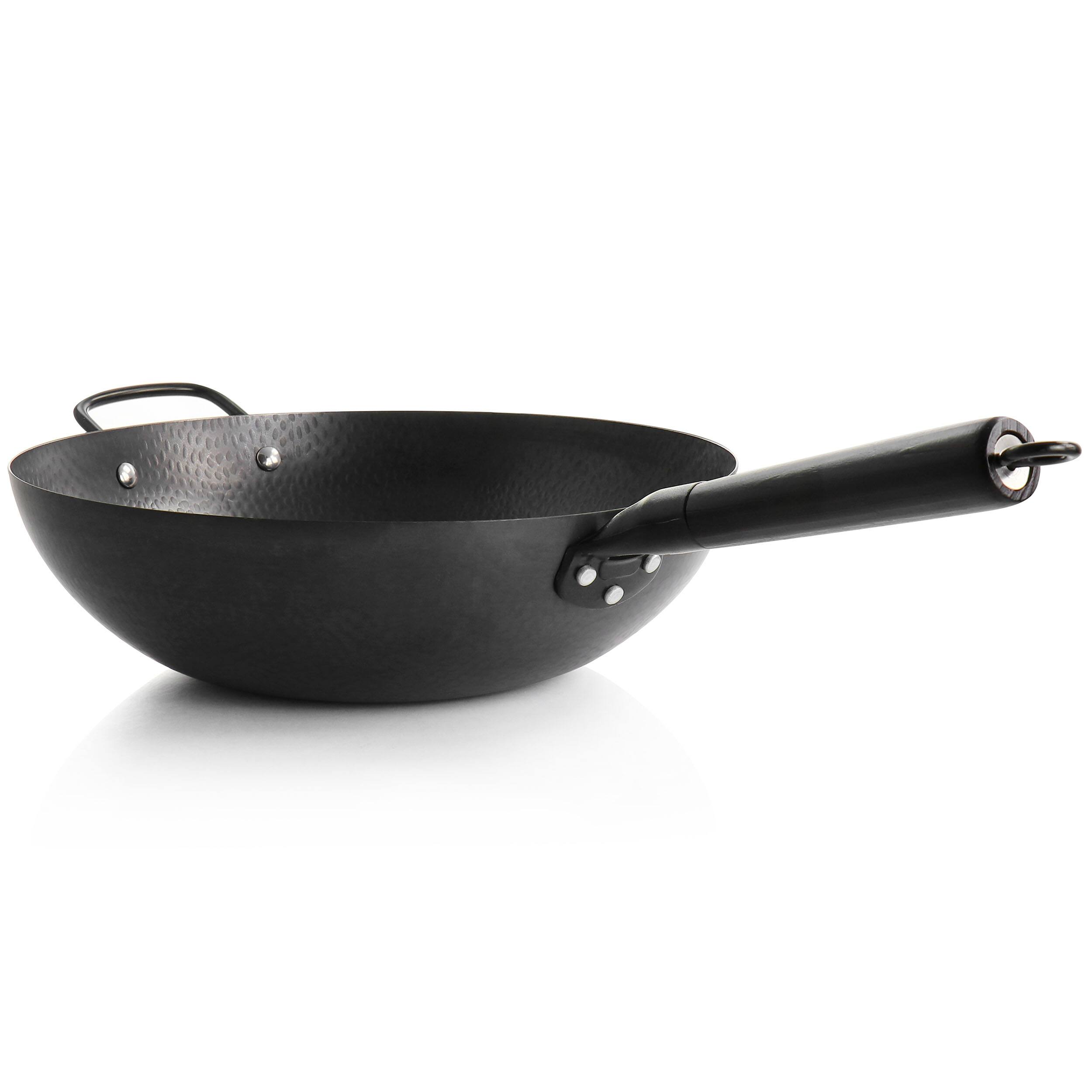 Alt View 3. Gibson - Gibson Home Hammered 13 Inch Heavy Gauge Carbon Steel Wok in Black - Black.