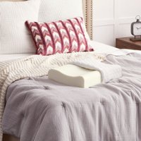 Sealy - Memory Foam Contour Pillow - White and Gray - Front_Zoom