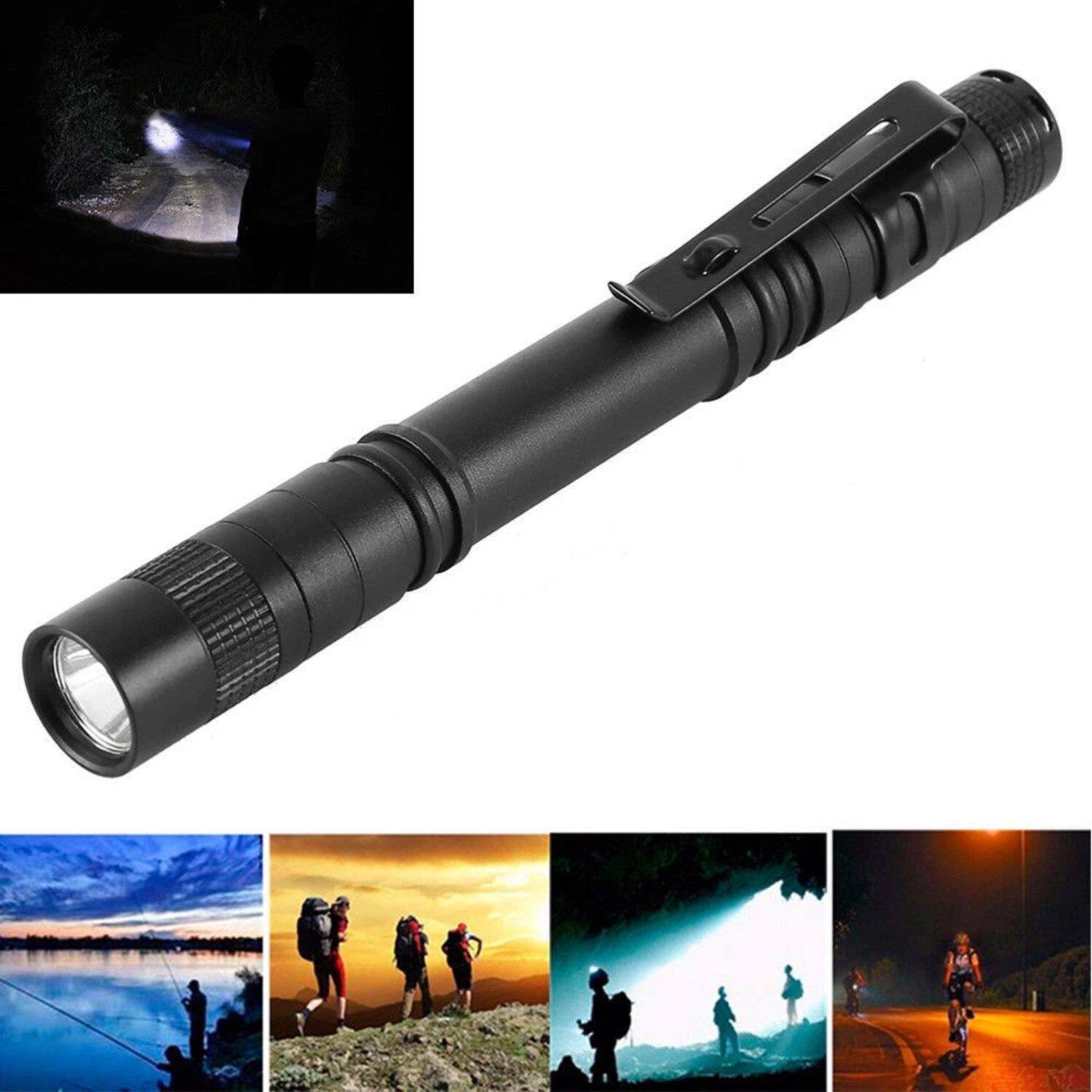 Alt View 2. Cluzine - 10 Pack Mini LED Flashlight Penlight with Pocket Clip – Portable Handheld Torch Lamp.