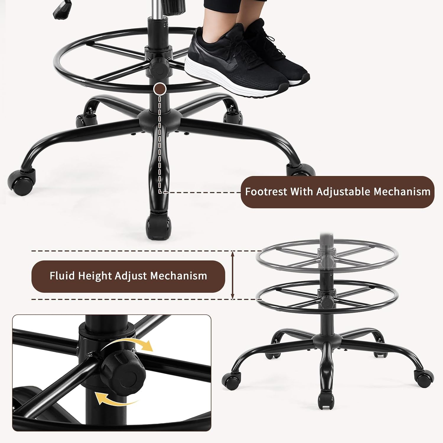 Footrest With Adjustable Mechanism

Fluid Height Adjust Mechanism