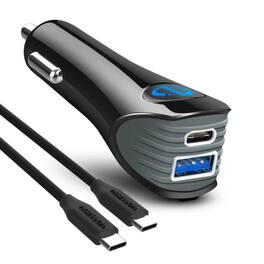 Stock Preferred - N420 37W Dual Port Car Charger with USB-C PD 25W & USB-A 12W