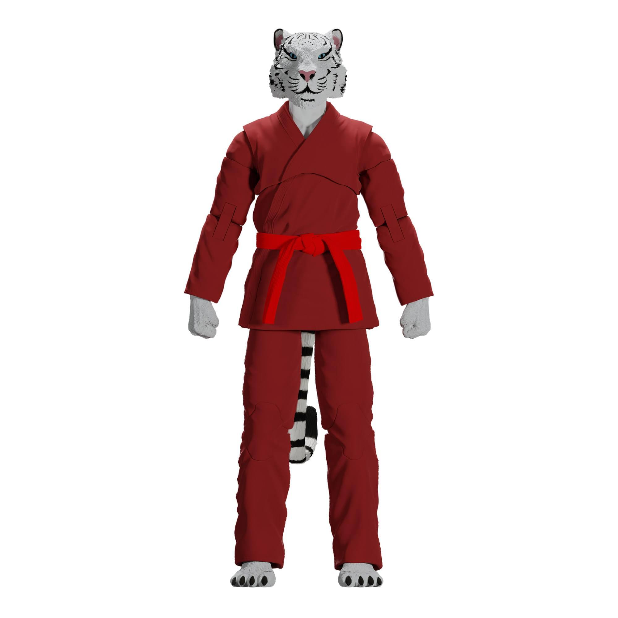 Alt View 1. Icon Heroes - Zoo Jitsu Fighters 6 Inch Action Figure | Taj the White Tiger with Red Gi - Red.