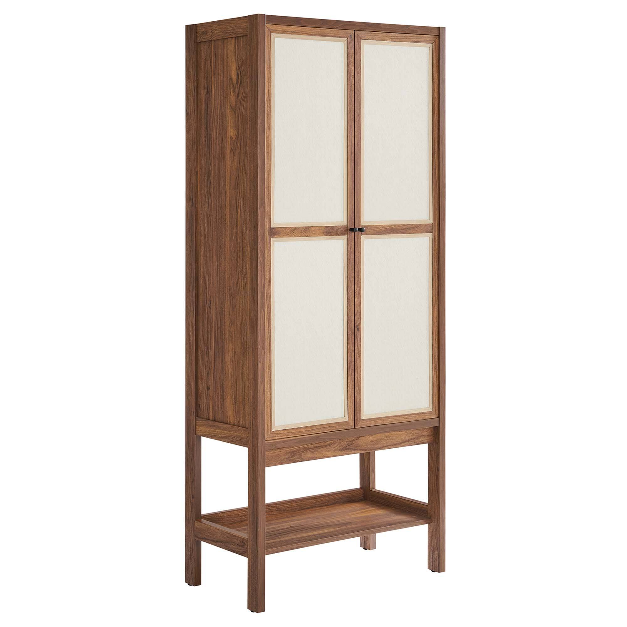 Angle. Modway - Capri Tall Wood Grain Standing Storage Cabinet by Modway - Walnut.