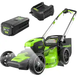 Greenworks - 80V 21" Self-Propelled Lawn Mower (Gen 2), 8.0Ah Battery and Charger - Green