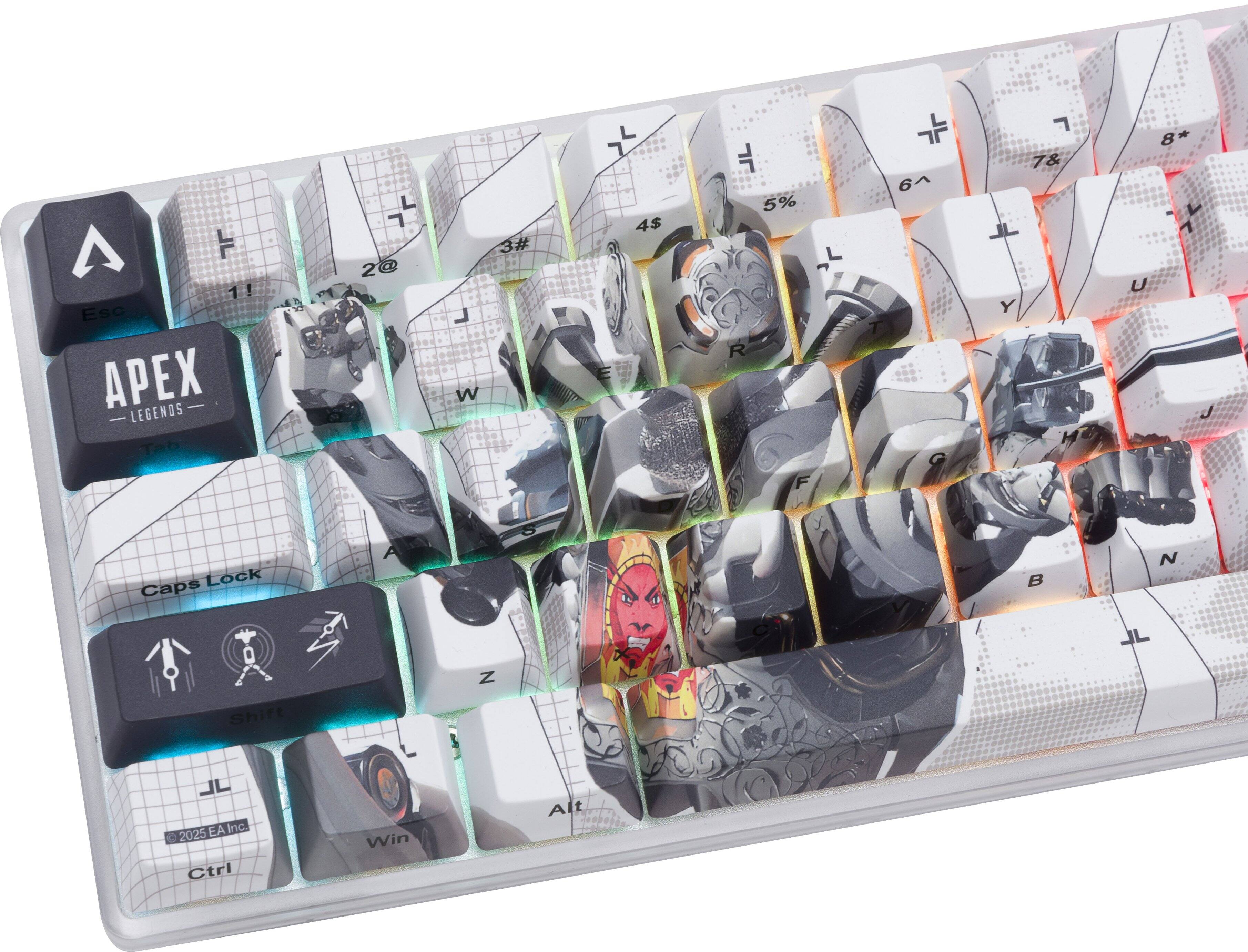 The text on the image is grouped as follows:

1. Esc E LEGENDS Tab
2. 2@ 3#  W  4$  5% L R
3. 6^  T& JL Y 8* U F Caps Lock
4. A I B N JL Z Shift JL EA inc. 2025 Ctrl Win Alt