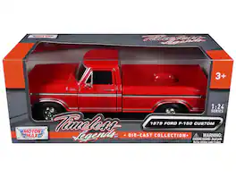 1979 Ford F-150 Custom Pickup Truck Red "Timeless Legends" Series 1/24 Diecast Model Car by Motormax