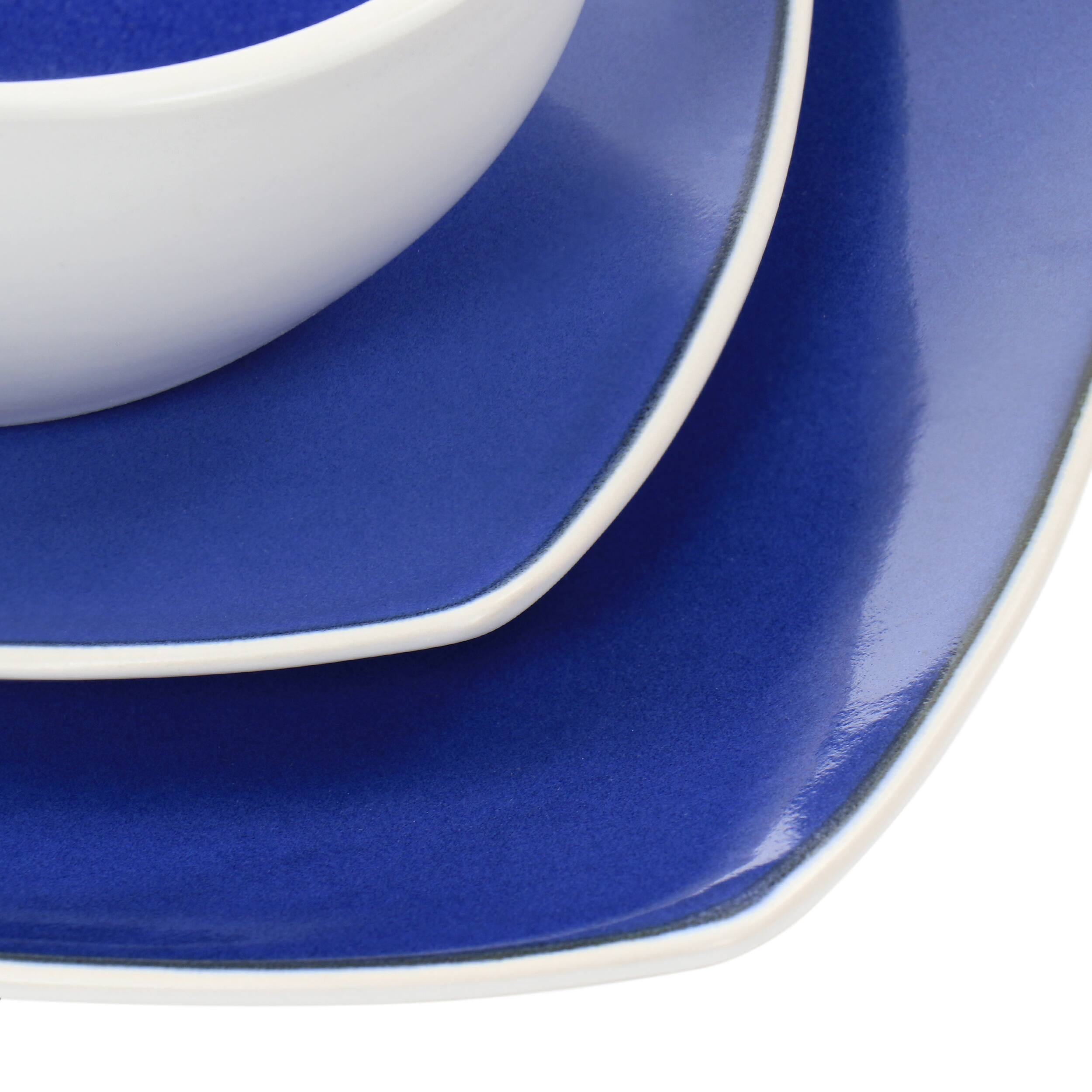 Alt View 7. Gibson - Gibson Elite Soho Lounge 16 Piece Stoneware Dinnerware Set in Cobalt - Cobalt.