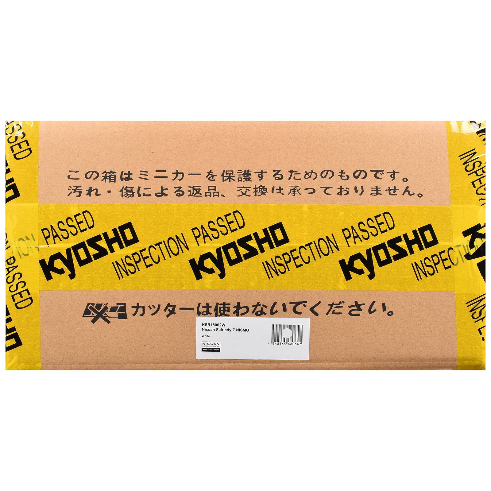 PASSED  
INSPECTION PASSED  
INSPECTION PASSED  
INSPECTION PASSED  
KYOSHO INSPECTION  
KYOSHO INSPECTION  
KYOSHO INSPECTION  

INST KSH18082W  
Nissan Fairlady Z NISMO  

この箱はミニカーを保護するためのものです。  
汚れ・傷による返品、交換は承っておりません。  
カッターは使わないでください。