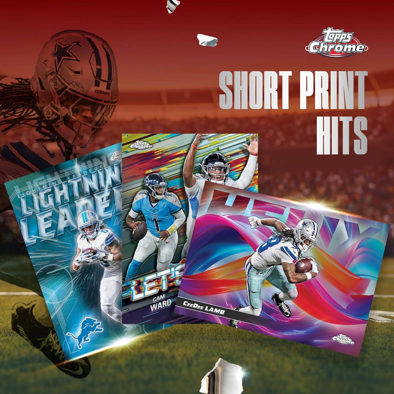 OPPS Chrome OSSENTS SHORT PRINT Chrome nARE HITS CN6 DERS GHININGIEDERS LE LIGHTNING LIGHTNING LIGUL 1 I CAM WARD CeeDEE LAMB Chrome 25e5

Topps Chrome

SHORT PRINT HITS

LIGHTNING LEADER
CAM WARD

CeeDEE LAMB