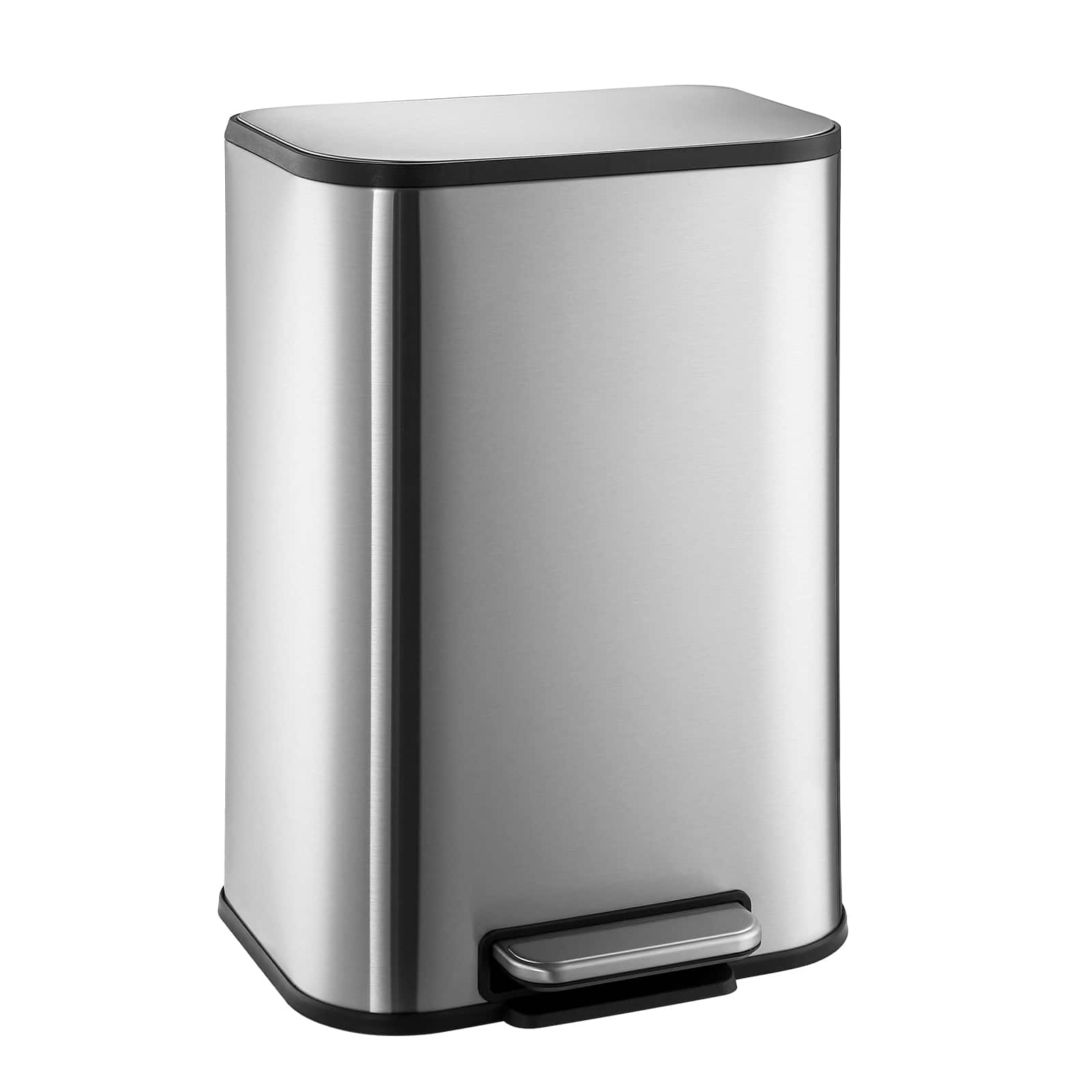Front. Jojoka - Stainless Steel Waste Bin Bathroom Trash Can 12 Liter for Bathroom Bedroom Kitchen.