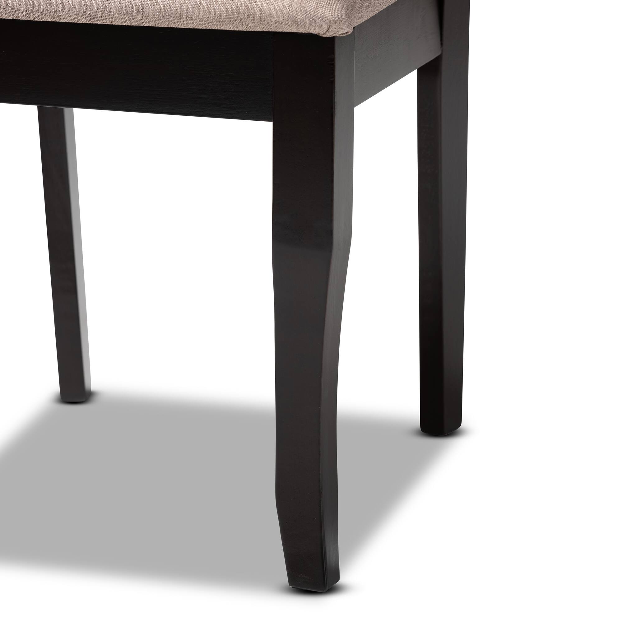 Alt View 1. Baxton Studio - Verner Modern and Contemporary Fabric Upholstered Finished 2-Piece Wood Dining Chair Set - Sand/Dark Brown.