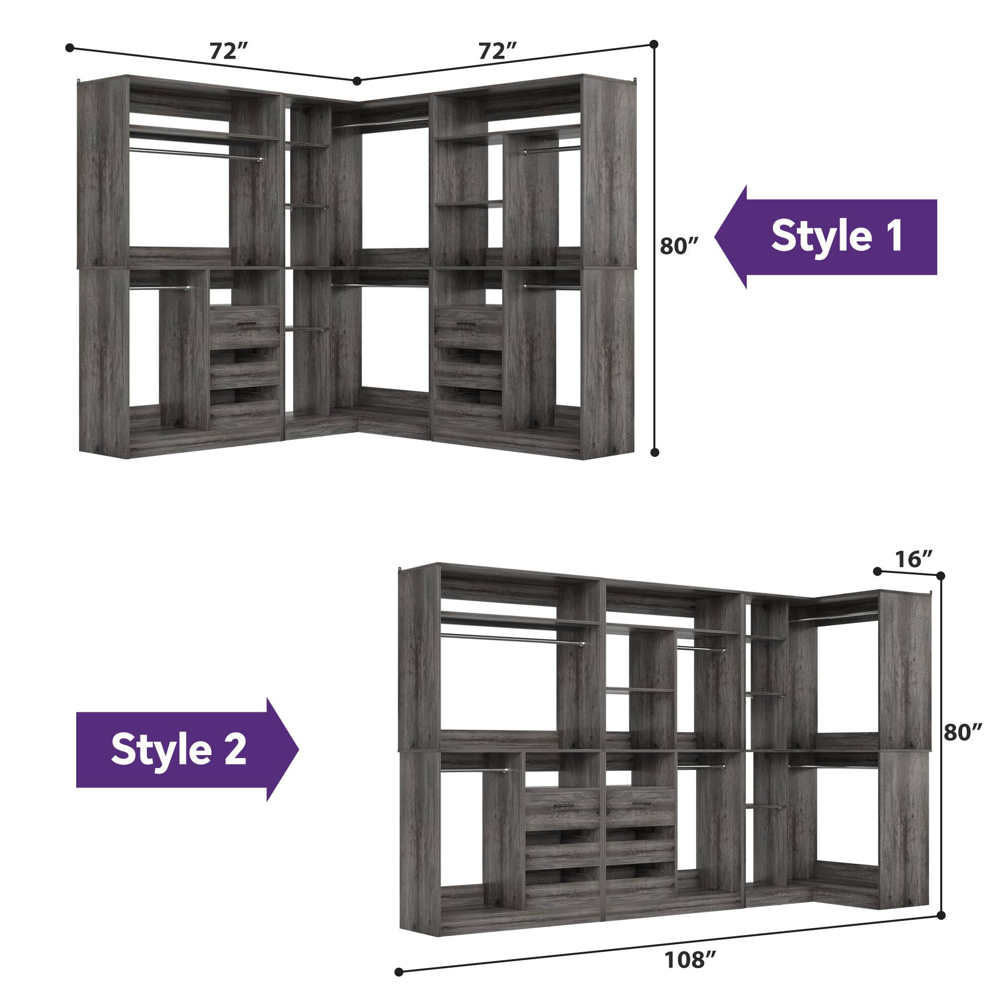 72" x 72" x 80" Style 1  
16" x 80" x 108" Style 2