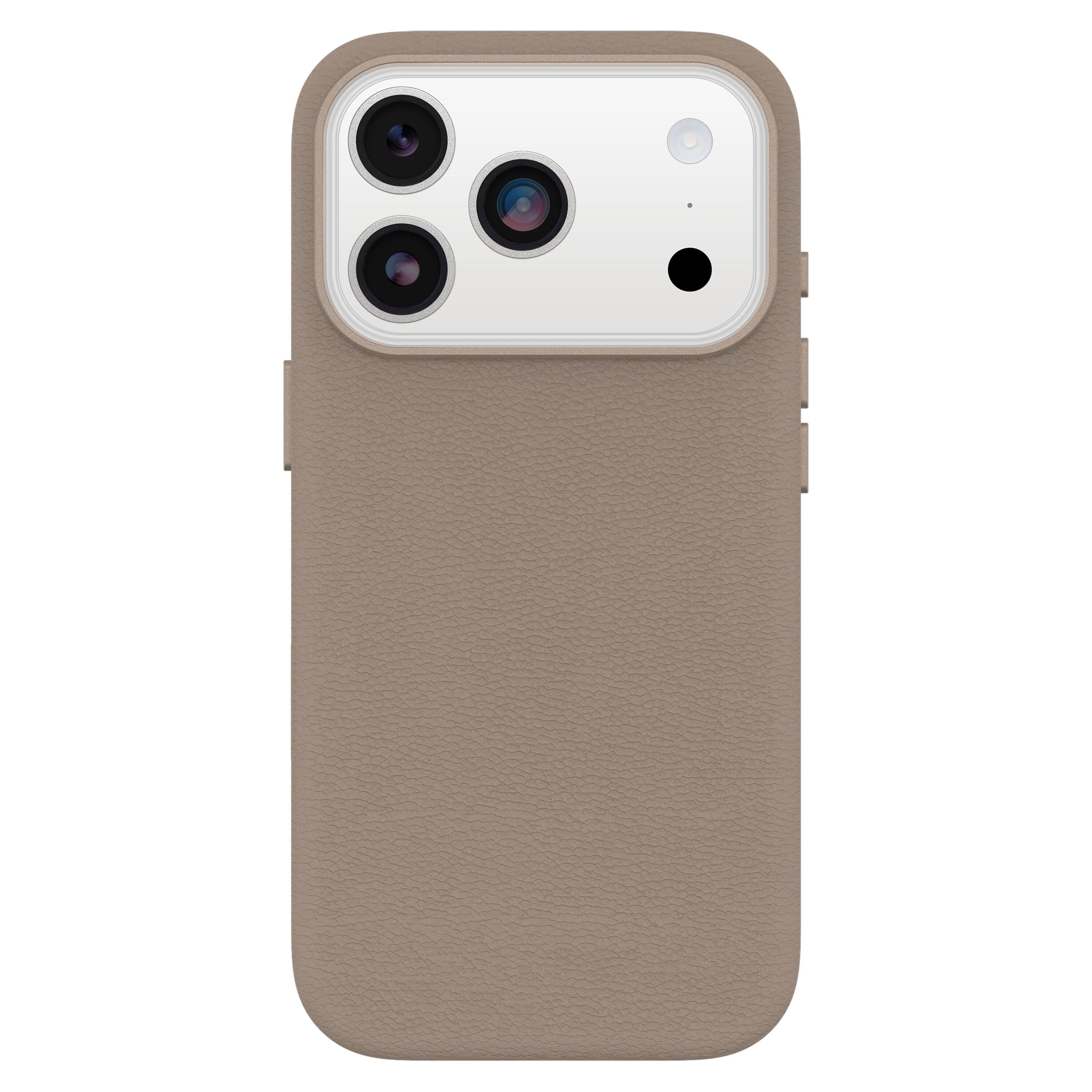 Angle. OtterBox - Symmetry Cactus Leather Series Soft Shell for Apple iPhone 17 Pro - Brown.