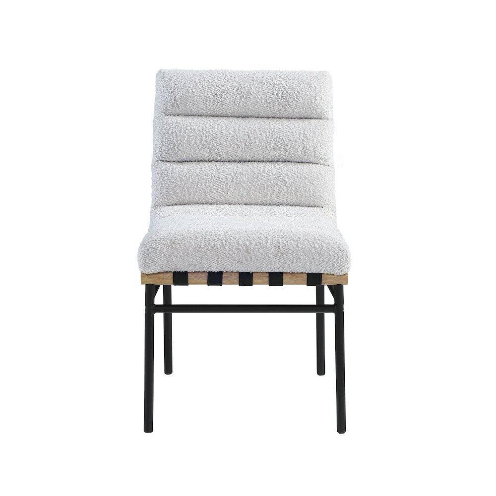 Alt View 1. Meridian Furniture - Burke Cream Boucle Fabric Dining Chair, Set of 2 - Beige.